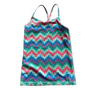 Ivivva Girls By Lululemon Power Y back Chevron Pattern Multicolor Tank Top 8